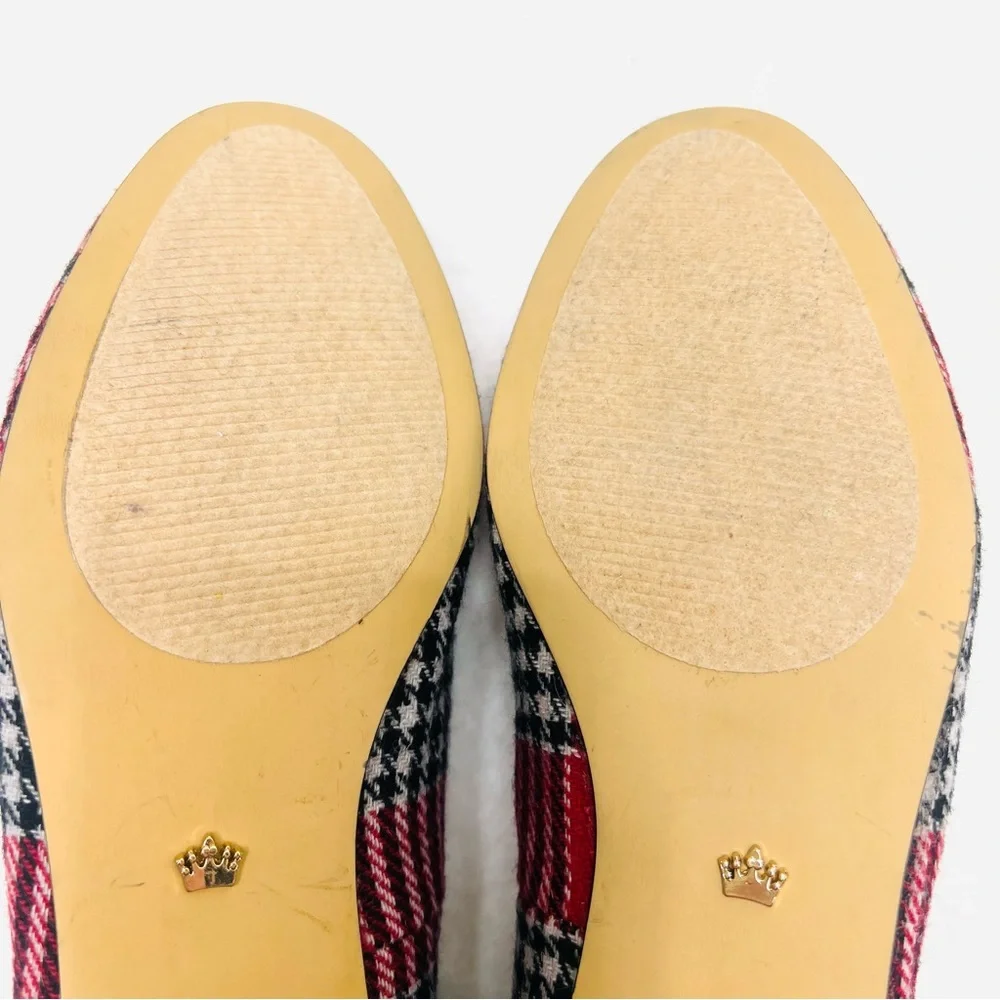 DEESIGNS By Dee Ocleppo Red Black White Plaid Gold Crown Loafers Flats S… - Picture 9 of 12
